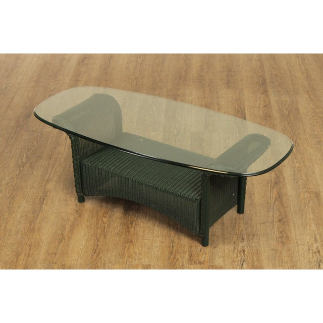 Lloyd Loom Glass Top Wicker Outdoor Coffee Table Chairish