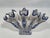 Blue Vintage Blue and White Ceramic Five Finger Tulip Vase, Tulipiere For Sale - Image 8 of 14