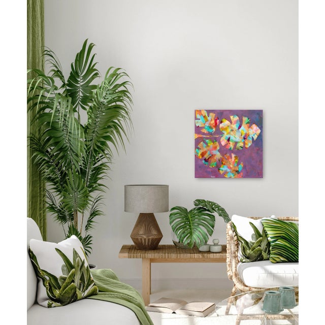 Purple "Mini Monstera 1" Original Artwork by Giuseppe Beddru For Sale - Image 8 of 8