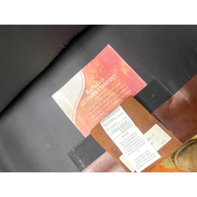 Animal Skin 1980s Large Contemporary Art Deco Style Leather Club Chair & Ottoman Set For Sale - Image 7 of 7