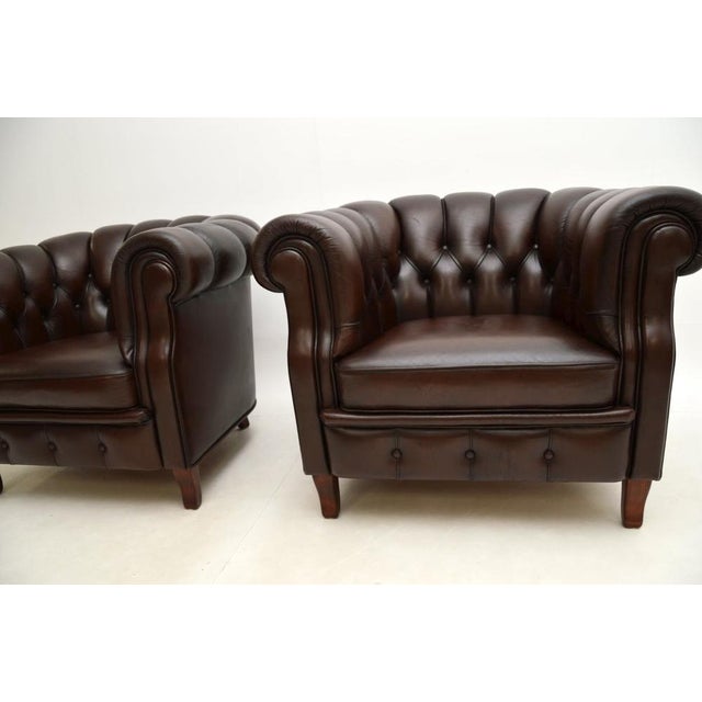 Brown Swedish Leather Club Chairs by Broderna Andersson for Bröderna Andersson, 1950s, Set of 2 For Sale - Image 8 of 9