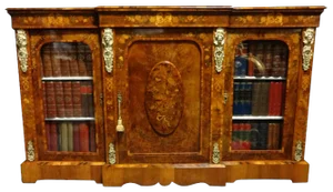 Burr Walnut and Marquetry Credenza, 1870s