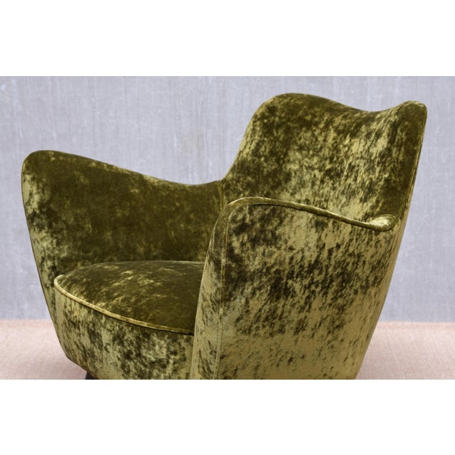 Perla Armchairs in Green Velvet by Giulia Veronesi for ISA Bergamo, 1950s, Set of 2 For Sale - Image 15 of 17
