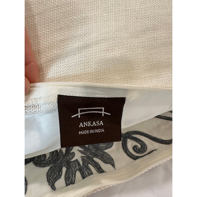 Oversized Ankasa Embroidered Euro Pillows With Coordinating Lumbar – Set of 3 For Sale - Image 10 of 12