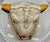 Ceramic Antique Staffordshire Majolica Cow Head Dish, Victorian English Novelty Server For Sale - Image 7 of 12