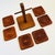 Mid Century Teak Hanging Coaster Set - Set of 6 Coasters With Holder - 1970s For Sale - Image 10 of 14