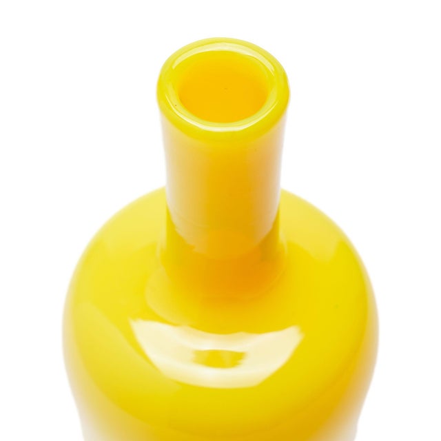 Italian Italian Blown Cadmium Yellow Glass Bar Bottle, C. 1950 For Sale - Image 3 of 4