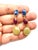 Early 21st Century Bochic "Capri" Ruby & Multi Rough Cut Sapphire Earrings Set In 18K Gold & Silver For Sale - Image 5 of 8