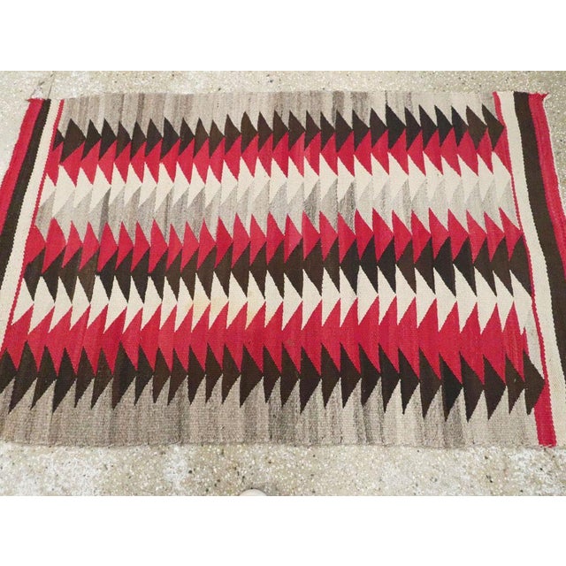 Galerie Shabab Collection Tribal Mid-20th Century Handmade American Flatweave Navajo Throw Rug For Sale In New York - Image 6 of 9