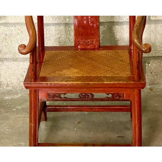 Vintage Asian Lacquered Brides Chair For Sale - Image 10 of 12