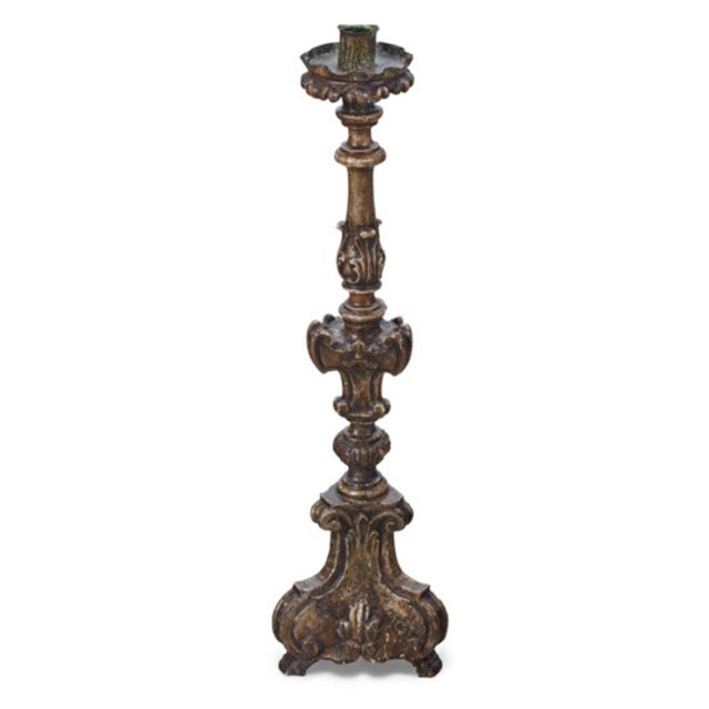 Italian Pair 19th Century Italian Carved Altar Sticks For Sale - Image 3 of 5