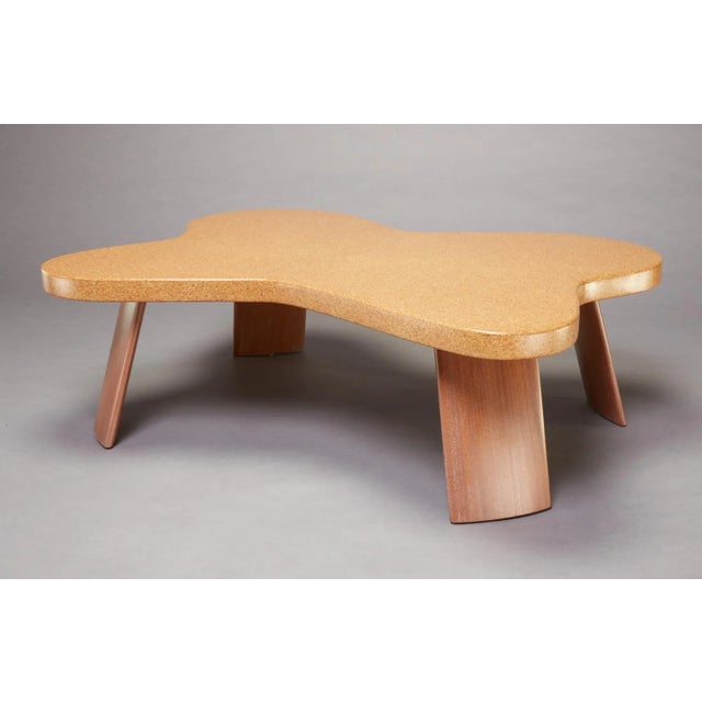 Scandinavian Cloud Cork and Mahogany Coffee Table For Sale - Image 10 of 13