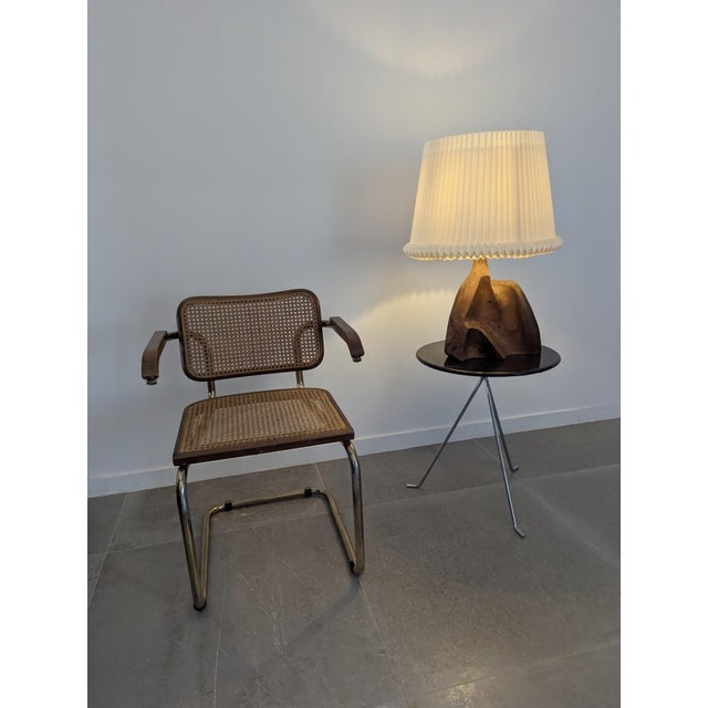 Modern Sculptural Table Lamp in Carved Olive Wood, 1970s For Sale - Image 4 of 18
