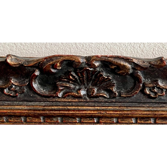 Mid-Century Modern 1990s Beveled Ornate Carved Wood Wall Mirror For Sale - Image 3 of 11