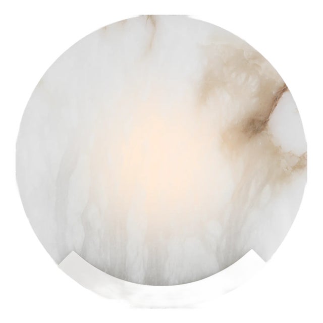Kelly Wearstler for Visual Comfort Signature Melange 13" Sconce in Polished Nickel with Alabaster For Sale