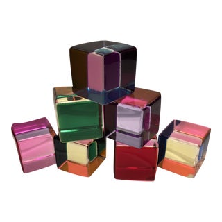 1980s Vasa Mihich Acrylic Cubes - Set of 7 For Sale