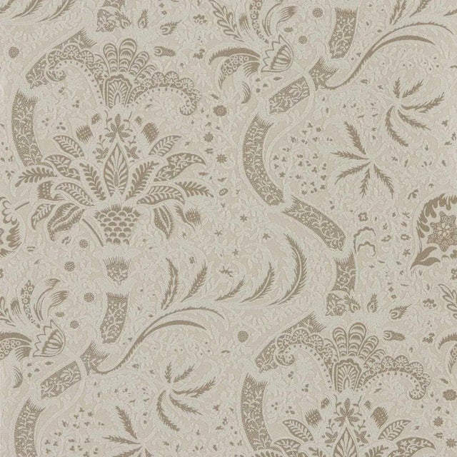 Morris & Co Indian (Beaded) Wallpaper in Stone/Linen For Sale
