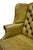 Mid 20th Century Vintage Olive Green Tufted Leather Wingback Settee With Nailhead Trim For Sale - Image 9 of 12