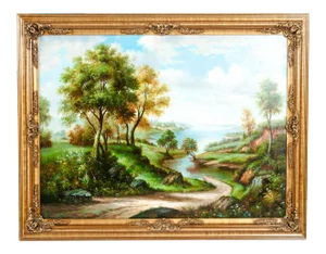 Impressionist Oil / Canvas Painting in Gilt Wood Frame