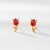 Tulip Ruby Stud Earrings in 14k Gold, A Pair For Sale - Image 6 of 7