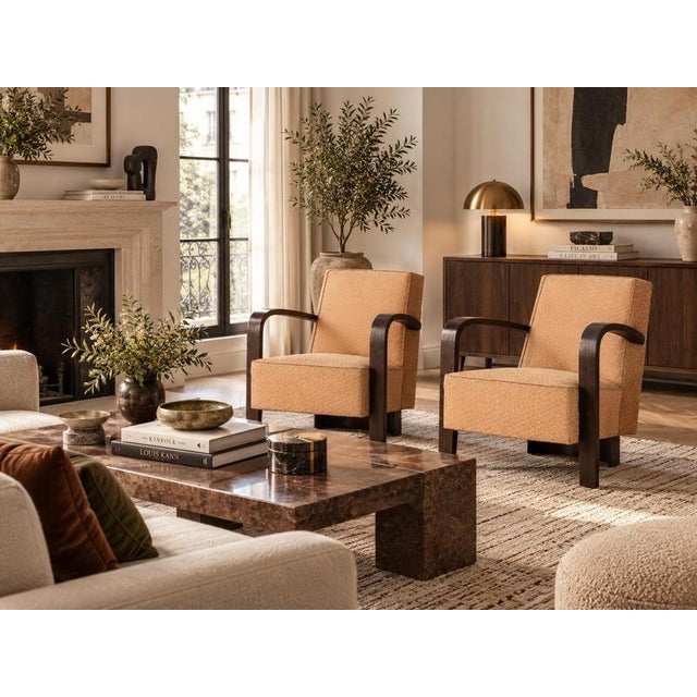French Art Deco Beech Armchairs, 1930, Set of 2 For Sale - Image 11 of 12