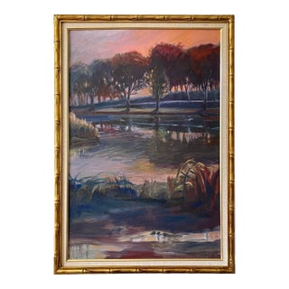 Late 20th Century Modern Impressionist Oil on Canvas of Burying Hill Beach, Westport, Connecticut For Sale