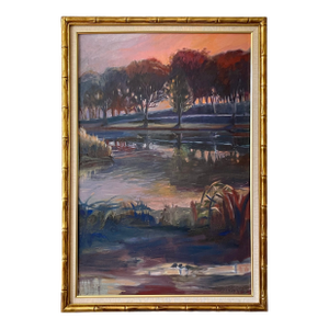 Late 20th Century Modern Impressionist Oil on Canvas of Burying Hill Beach, Westport, Connecticut