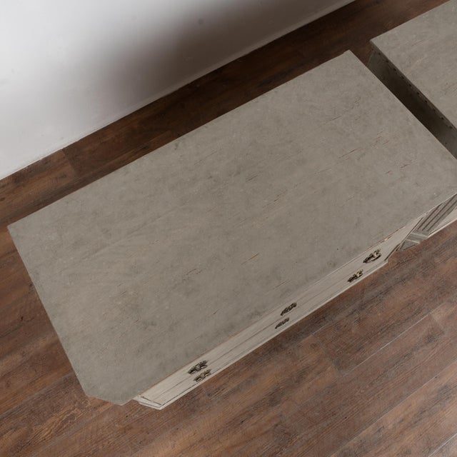 Pair of 19th Century Swedish Gray Painted Chests of Drawers For Sale - Image 4 of 18