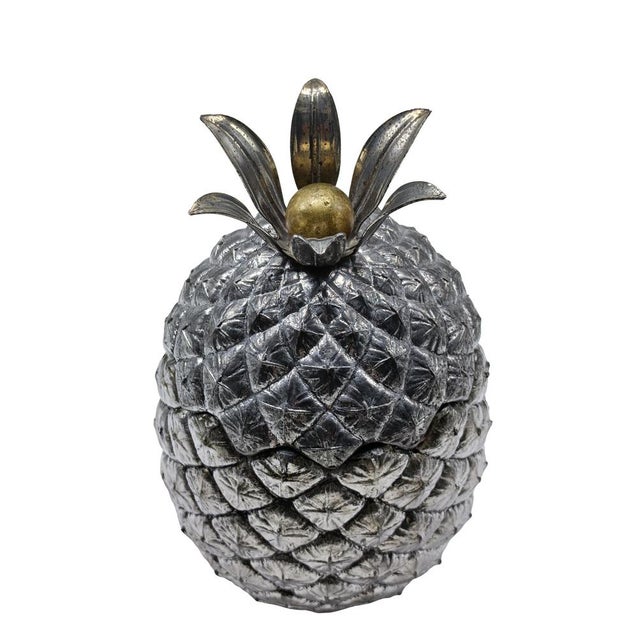 Pineapple-shaped ice bucket, container with lid, in pewter by Mauro Manetti for Fonderia D'Arte Firenze. Made in Italy in...