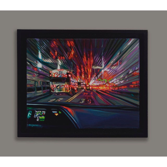 This artwork captures the dynamic energy of the Lincoln Tunnel, immersing viewers in a vibrant, high-speed experience....