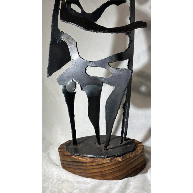 1950s Mid- Century Brutalist Raw Welded Metal Sculpture “ Piano Man “- 21”h For Sale - Image 5 of 6