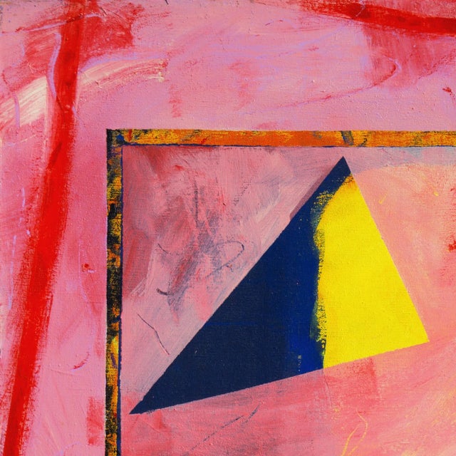 Abstract 'Abstract in Magenta and Indigo', 20th Century American School, Geometric Abstraction, Modernism For Sale - Image 3 of 6