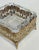 Vintage Hollywood Regency Style Glass Trinket Box W/ Footed Brass Filigree Base For Sale - Image 11 of 11