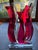 Vintage David Muniz 23" Ruby Red & Clear Lucite Art Sculpture 1996, Signed. Rare For Sale - Image 12 of 14