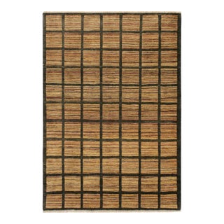 Boho Chic Gabbeh Charcoal/Rust Wool Rug - 4'2'' X 5'11'' For Sale