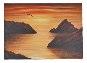 Unknown, Desolation Sea at Sunset, 2000s, Oil on Canvas