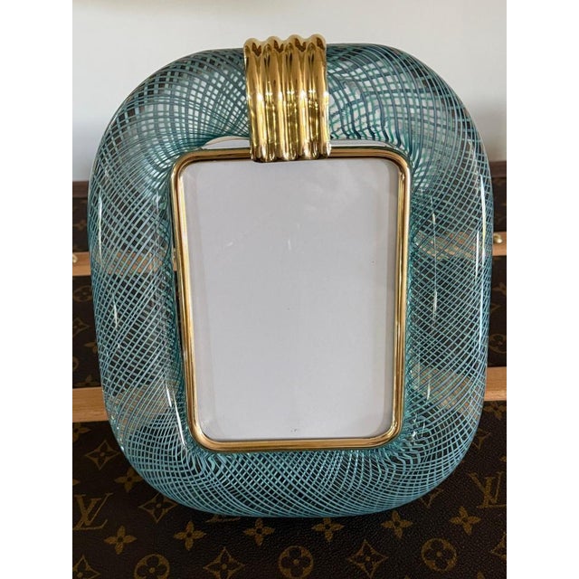 Blue Murano Glass Photo Frame with Filigree, 2000s For Sale - Image 12 of 13