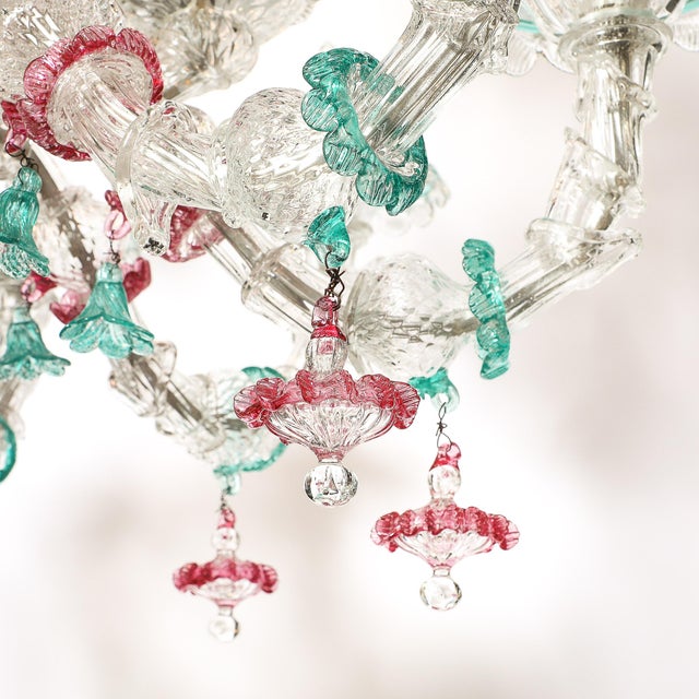 Exquisite & Rare Mid-Century Classical Hand-Blown Murano Twelve Arm Chandelier For Sale - Image 11 of 18