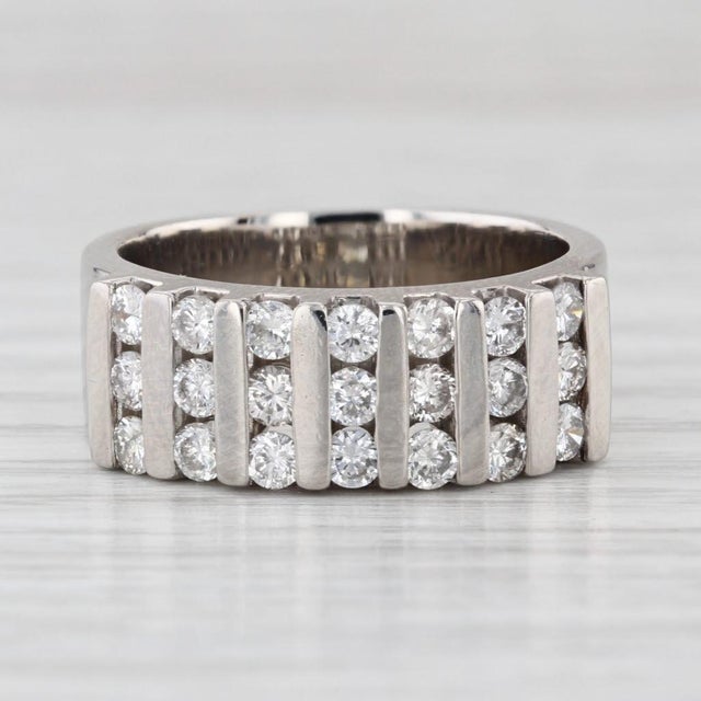 Platinum 0.85ctw Diamond Ring Platinum Size 7.5 Anniversary Band Stackable For Sale - Image 8 of 8