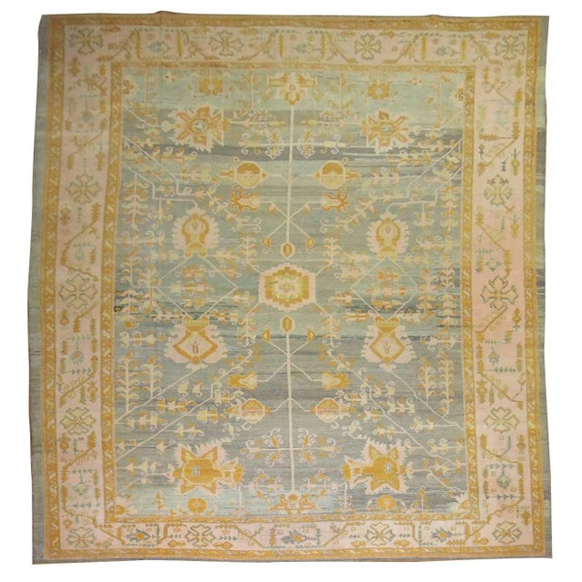 Antique Turkish Oushak Decorative Rug For Sale - Image 9 of 18