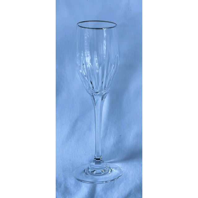 Transparent Vintage 1980s Mikasa Arctic Lights Platinum Blown Glass Wine Stems Set of Ten For Sale - Image 8 of 9