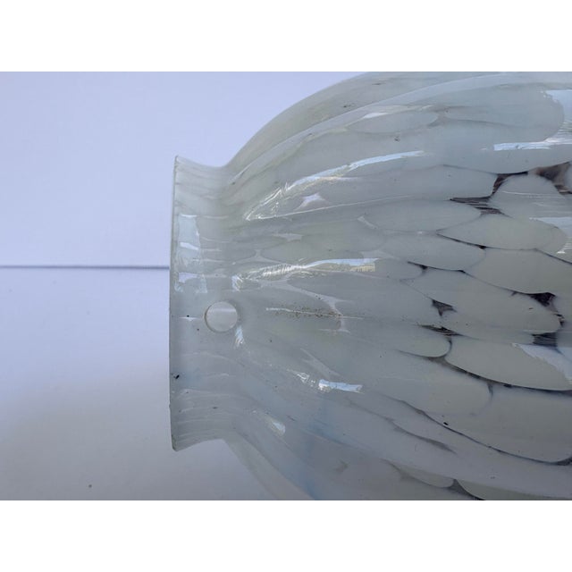 Vintage Hand-Blown Spotted Art Glass Flame Crown Lamp Shade For Sale - Image 9 of 11