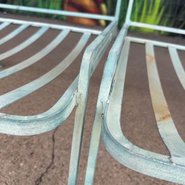Baby Blue Mid 20th Century Maurizio Tempestini Iron “Ribbon” Outdoor Patio 5-Piece Sofa for John Salterini, Attributed For Sale - Image 8 of 12
