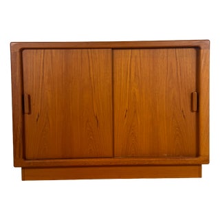 Danish Teak Sideboard with Sliding Doors, 1960s For Sale