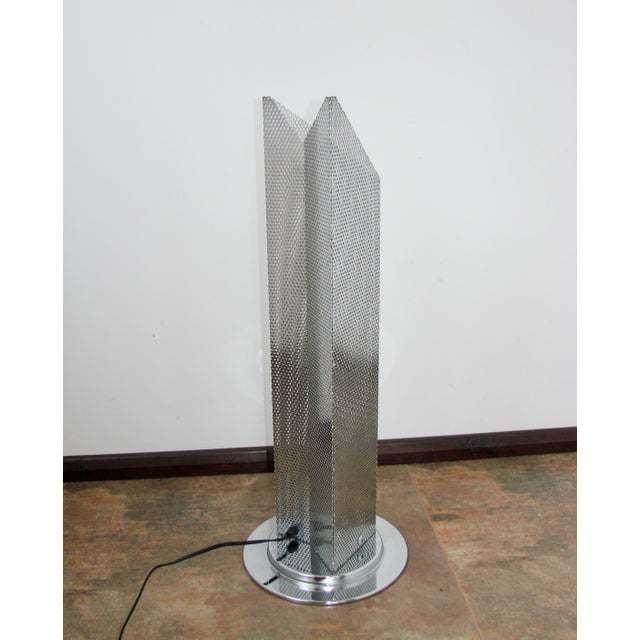 Metal Modern Chrome Floor Lamp, 1980s For Sale - Image 7 of 9