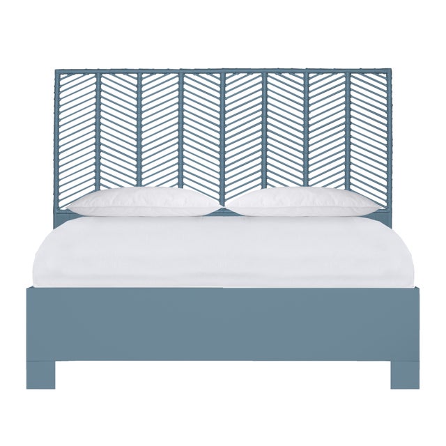 Liam Platform Bed King - Regatta Blue For Sale - Image 12 of 12