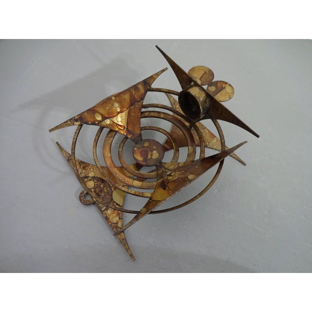 Brown Brutalist Iron Candleholder by Henrik Horst, Denmark, 1960s For Sale - Image 8 of 13