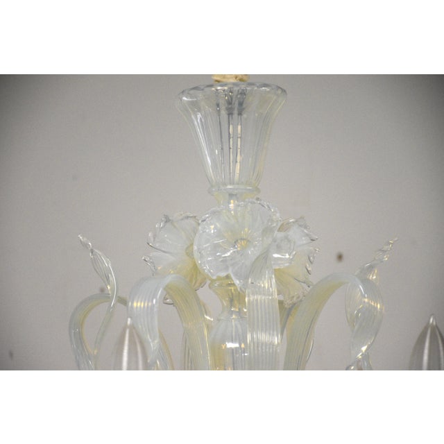 1970s 1970s Mid Century Modern Murano Venetian Glass Chandelier For Sale - Image 5 of 7