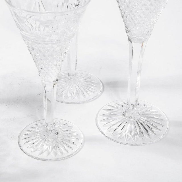 Set of 60 Modernist Etched Crystal Glasses by Stuart With Neoclassical Detailing For Sale - Image 12 of 12