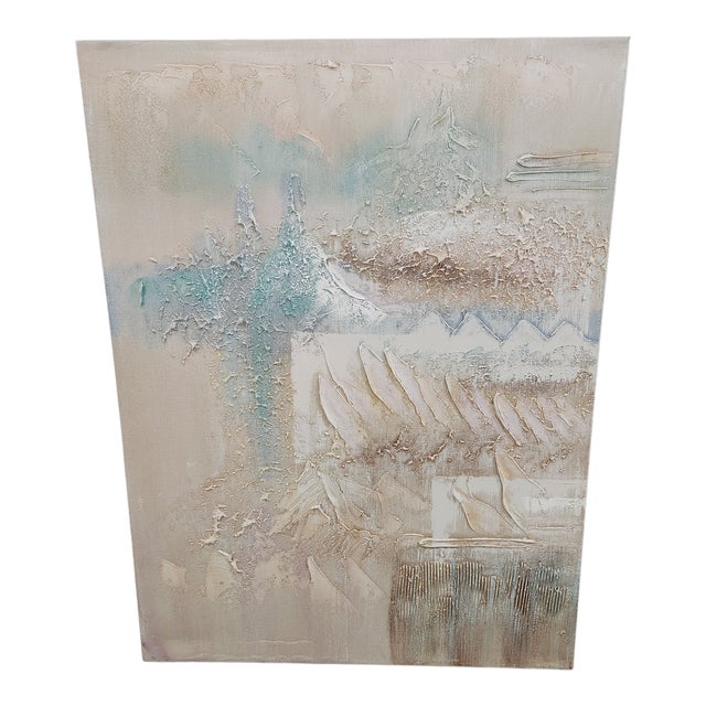 Contemporary Vintage Lee Reynolds Textured Abstract Landscape Diptych – Pair Large 30x40 Canvases For Sale - Image 3 of 14